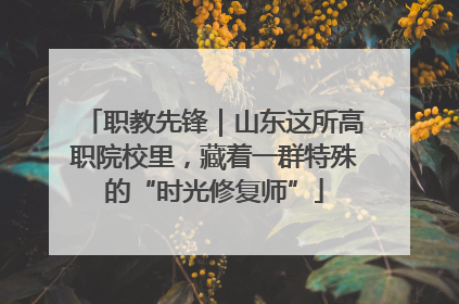 职教先锋｜山东这所高职院校里，藏着一群特殊的“时光修复师”