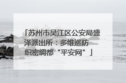 苏州市吴江区公安局盛泽派出所：多维巡防  织密绸都“平安网”