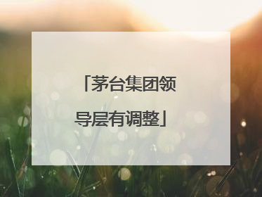 茅台集团领导层有调整