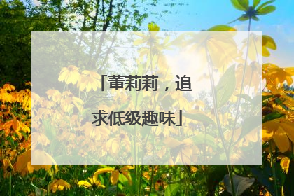 董莉莉，追求低级趣味