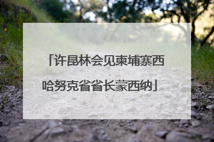 许昆林会见柬埔寨西哈努克省省长蒙西纳