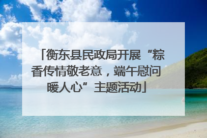 衡东县民政局开展“粽香传情敬老意，端午慰问暖人心”主题活动