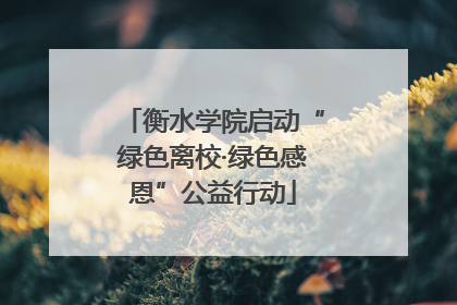 衡水学院启动“绿色离校·绿色感恩”公益行动