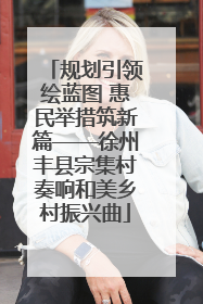 规划引领绘蓝图 惠民举措筑新篇——徐州丰县宗集村奏响和美乡村振兴曲