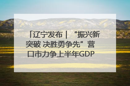 辽宁发布｜“振兴新突破 决胜勇争先”营口市力争上半年GDP增长6%左右