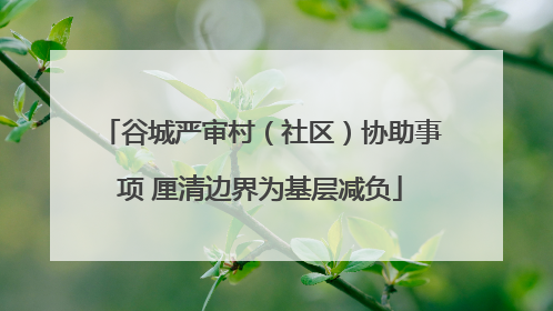 谷城严审村（社区）协助事项 厘清边界为基层减负