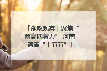 豫政观察｜聚焦“两高四着力” 河南谋篇“十五五”
