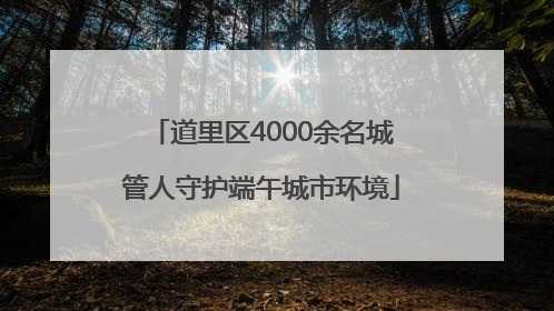 道里区4000余名城管人守护端午城市环境