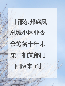邵东邦盛凤凰城小区业委会筹备十年未果，相关部门回应来了