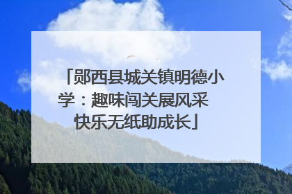 郧西县城关镇明德小学：趣味闯关展风采 快乐无纸助成长