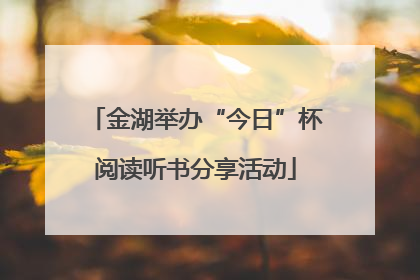 金湖举办“今日”杯阅读听书分享活动