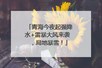 青海今夜起强降水+雷暴大风来袭，局地暴雪！