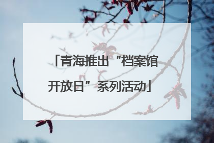 青海推出“档案馆开放日”系列活动