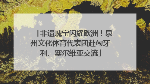 非遗瑰宝闪耀欧洲！泉州文化体育代表团赴匈牙利、塞尔维亚交流