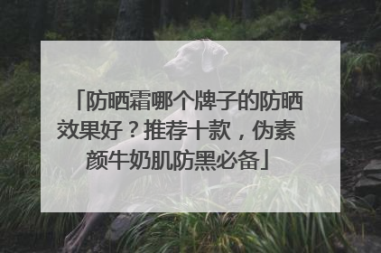防晒霜哪个牌子的防晒效果好？推荐十款，伪素颜牛奶肌防黑必备