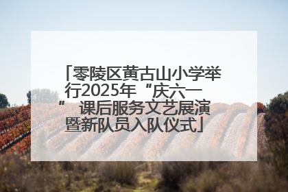 零陵区黄古山小学举行2025年“庆六一” 课后服务文艺展演暨新队员入队仪式