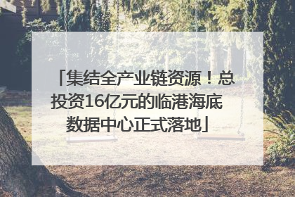 集结全产业链资源！总投资16亿元的临港海底数据中心正式落地