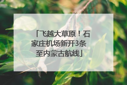 飞越大草原！石家庄机场新开3条至内蒙古航线