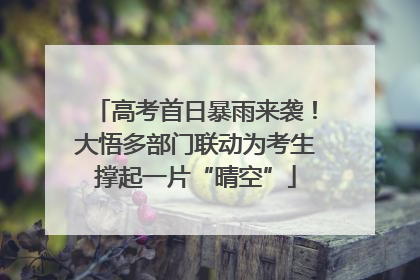 高考首日暴雨来袭！大悟多部门联动为考生撑起一片“晴空”