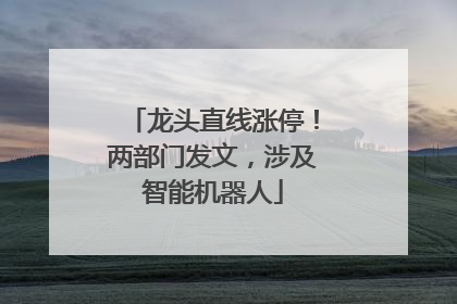 龙头直线涨停！两部门发文，涉及智能机器人