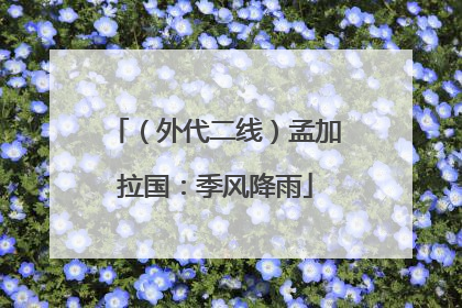 （外代二线）孟加拉国：季风降雨
