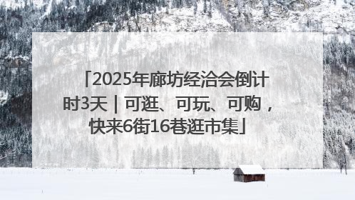 2025年廊坊经洽会倒计时3天｜可逛、可玩、可购，快来6街16巷逛市集
