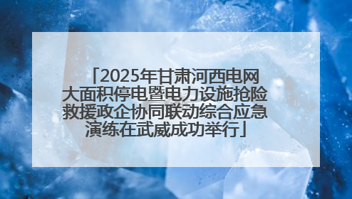 2025年甘肃河西电网大面积停电暨电力设施抢险救援政企协同联动综合应急演练在武威成功举行