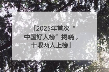2025年首次“中国好人榜”揭晓，十堰两人上榜