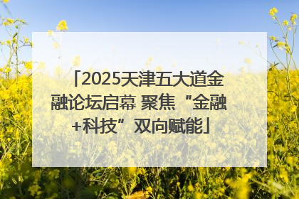 2025天津五大道金融论坛启幕 聚焦“金融+科技”双向赋能