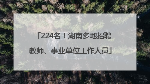 224名！湖南多地招聘教师、事业单位工作人员