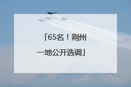 65名！荆州一地公开选调